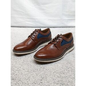 New Steve Madden MMaddox Oxford Shoes Men's 7 Cognac Brown Leather Ortholite NIB